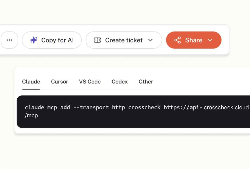 Debug with AI feature in Crosscheck