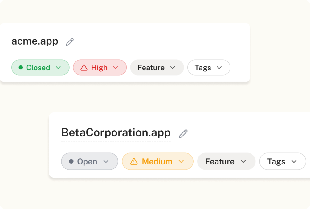 Organize with Tags, Status & Priority feature in Crosscheck